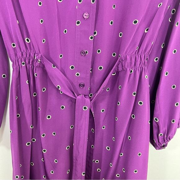 TUCKER NYC Purple Black Dot Tunic Dress Size Large - Picture 6 of 13